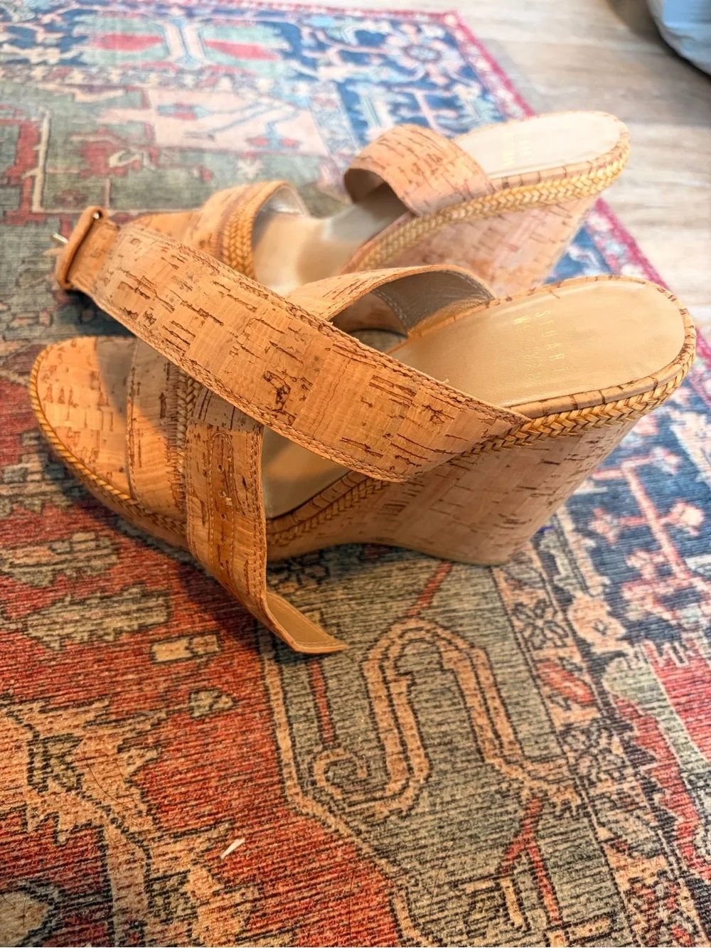Stuart Weitzman Cork Wedge Heeled Sandal Size 6.5